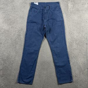 Billy Reid Pants Mens 31 (Fits 29x32) Blue MSL-ALA Slim Fit Linen Blend Chinos